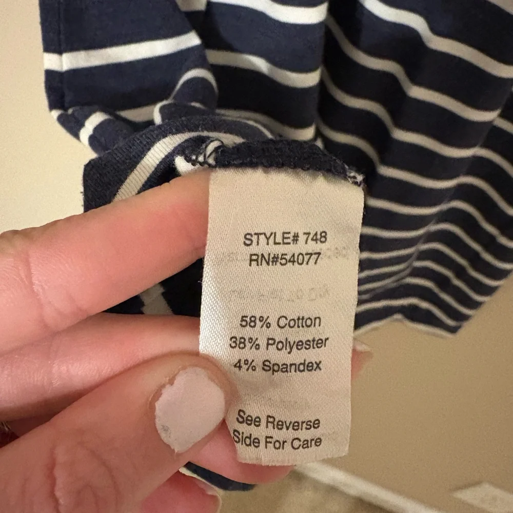 CAbi Nautical Navy and White Striped Tank Top Size Small with Scoop Neck - Picture 5 of 6